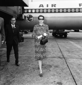 Princess Grace of Monaco arriving from Paris for a short Princess Grace of Monaco arriving from Paris for a short