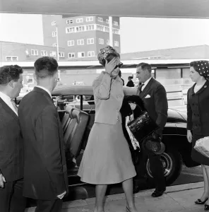 Princess Margrethe of Denmark leaving London Airport for Copenhagen. 29th April 1966 Princess Margrethe of Denmark leaving London Airport for Copenhagen. 29th April 1966