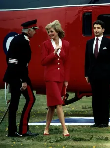 Princess of Wales arriving in Bristol by helicopter to visit Ham Green Hospital Princess of Wales arriving in Bristol by helicopter to visit Ham Green Hospital