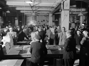 Production of the Daily Mirror newspaper, Geraldine House, Fetter Lane, London Production of the Daily Mirror newspaper, Geraldine House, Fetter Lane, London