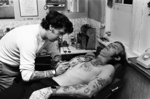 Proud Teddy Boy John Turner has Elvis close to his heart - in a portrait tattooed on his Proud Teddy Boy John Turner has Elvis close to his heart - in a portrait tattooed on his
