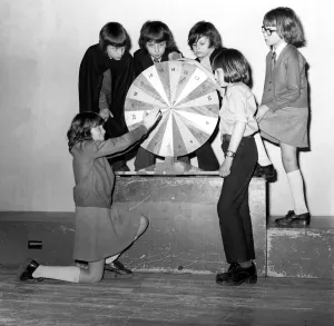Pupils from Guide Post School in Northumberland 26 April 1975 - These pupils try their Pupils from Guide Post School in Northumberland 26 April 1975 - These pupils try their