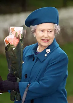 Queen Elizabeth at Christmas Day Church, December 1999 service at Sandringham Queen Elizabeth at Christmas Day Church, December 1999 service at Sandringham