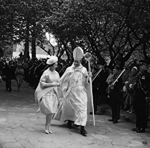 Queen Elizabeth II attends the consecration of the new Coventry Cathedral. 25th May 1962 Queen Elizabeth II attends the consecration of the new Coventry Cathedral. 25th May 1962