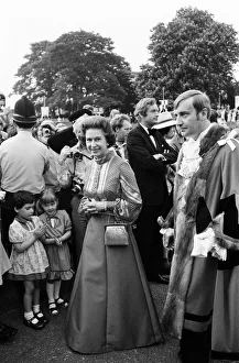 Queen Elizabeth II attends Windsor Medieval Fair. 4th June 1977 Queen Elizabeth II attends Windsor Medieval Fair. 4th June 1977