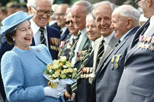 Queen Elizabeth II meeting war veterans at Stirling Castle in Scotland Queen Elizabeth II meeting war veterans at Stirling Castle in Scotland
