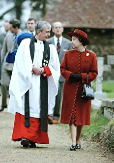 Queen Elizabeth II and Prince Philip attending a Christmas day church service at Queen Elizabeth II and Prince Philip attending a Christmas day church service at