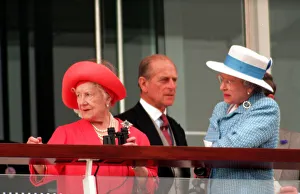 Queen Elizabeth II with Prince Philip and the Queen Mother pictured at Epsom race track Queen Elizabeth II with Prince Philip and the Queen Mother pictured at Epsom race track