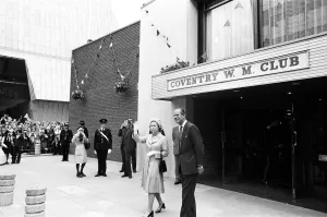 Queen Elizabeth II during her visit to Coventry, West Midlands for her Silver Jubilee Queen Elizabeth II during her visit to Coventry, West Midlands for her Silver Jubilee
