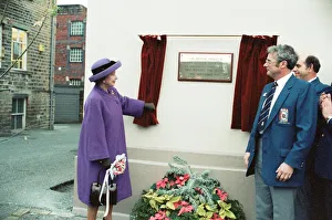 Queen Elizabeth II visits Huddersfield to open a rugby club. 30th November 1990 Queen Elizabeth II visits Huddersfield to open a rugby club. 30th November 1990