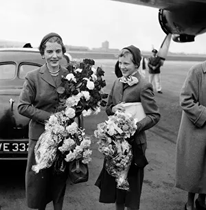 Queen Ingrid of Denmark and her daughter Princess Margrethe. 18th October 1954 Queen Ingrid of Denmark and her daughter Princess Margrethe. 18th October 1954