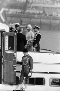 Queen Margrethe of Denmark, accompanied by her husband, Prince Henrik Queen Margrethe of Denmark, accompanied by her husband, Prince Henrik