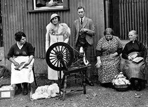 Queen Mother with King George VI 1937 spinning wheel Queen Mother with King George VI 1937 spinning wheel