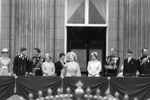 The Queen Mother and the Royal Family on the balcony of Buckingham Palace The Queen Mother and the Royal Family on the balcony of Buckingham Palace
