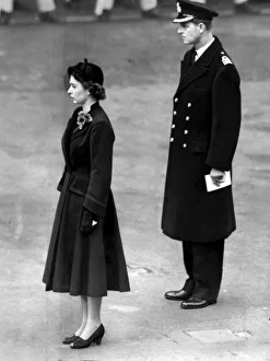 The Queen and Prince Philip at Remembrance Day ceremony at the Cenotaph. November 1952 The Queen and Prince Philip at Remembrance Day ceremony at the Cenotaph. November 1952