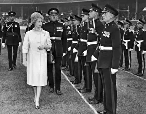 The Queen visits Manchester. Inspection of the Guard, escroted by Major John Chartres The Queen visits Manchester. Inspection of the Guard, escroted by Major John Chartres