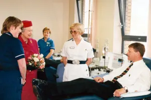 The Queen at the Wales Blood Centre, Talbot Green. She is pictured with Sister Jenny The Queen at the Wales Blood Centre, Talbot Green. She is pictured with Sister Jenny
