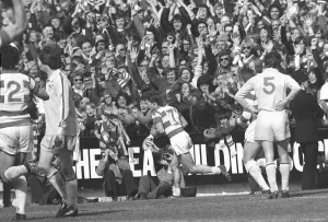 Queens Park Rangers v Leeds United league match at Loftus Road April 1976 Queens Park Rangers v Leeds United league match at Loftus Road April 1976