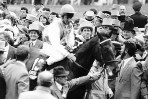 Quest For Fame Racehorse pictured with trainer Roger Charlton jockey Pat Eddery Quest For Fame Racehorse pictured with trainer Roger Charlton jockey Pat Eddery