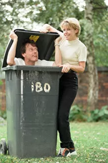 Images Dated 17th October 1997: Radio presenters Tony Wadsworth and Julie Mayer are pictured with some rubbish
