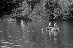 Images Dated 1st June 1976: A raft race in Pangbourne, Berkshire. June 1976
