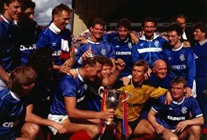 Rangers celebrating with League trophy May 1987 Graham Roberts Ian Durrant Ally Rangers celebrating with League trophy May 1987 Graham Roberts Ian Durrant Ally