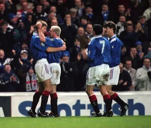 Rangers Versus Raith Rovers - Paul Gascoigne Celebrates With Richard Gough After The Rangers Versus Raith Rovers - Paul Gascoigne Celebrates With Richard Gough After The