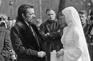 Images Dated 19th March 1972: Raquel Welch pictured on set, in Hungary filming her new movie 'Bluebeard'