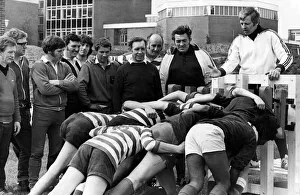 Ray Williams makes a point about scrummaging to teachers Ray Williams makes a point about scrummaging to teachers