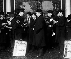 Recruiting soldiers at the Angel Picture Theatre. The 4th London Royal Fusiliers Recruiting soldiers at the Angel Picture Theatre. The 4th London Royal Fusiliers