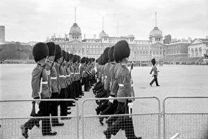 Rehearsal of the trooping of the colour ceremony. May 1975 Rehearsal of the trooping of the colour ceremony. May 1975