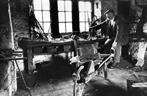 Retired blacksmith Tom Armstrong looks over the empty smithy at Matfen wondering if Retired blacksmith Tom Armstrong looks over the empty smithy at Matfen wondering if