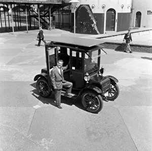 A revolutionary car driven by sun power. Dr Charles Escoffery with his veteran car A revolutionary car driven by sun power. Dr Charles Escoffery with his veteran car