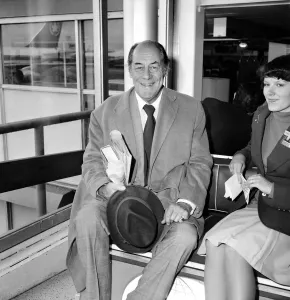 Rex Harrison at London Airport. September 1976 Rex Harrison at London Airport. September 1976