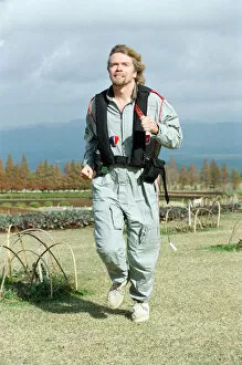 Images Dated 12th December 1990: Richard Branson pictured in Southern Japan, hoping to make the 6200 mile trip to America