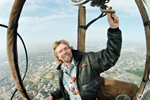 Images Dated 12th December 1990: Richard Branson pictured in Southern Japan, hoping to make the 6200 mile trip to America
