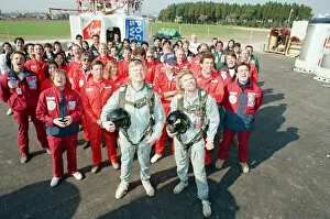 Images Dated 12th December 1990: Richard Branson (right) and co-pilot Per Lindstrand (both wearing grey)