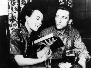 Richard Burton Actor with first wife rehearsing parts in Shakespeare' Richard Burton Actor with first wife rehearsing parts in Shakespeare'