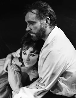 Richard Burton and Elizabeth Taylor during rehearsal for Oxford University' Richard Burton and Elizabeth Taylor during rehearsal for Oxford University'