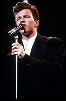 Images Dated 12th October 1987: Rick Astley performing at a Charuty concert in aid of Queen Elizabeth Foundation for