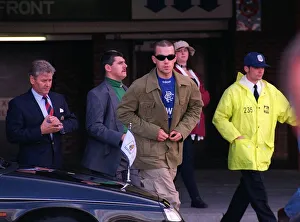 Robbie Williams pop singer August 1994 Pictured in Glasgow on way to Rangers versus Robbie Williams pop singer August 1994 Pictured in Glasgow on way to Rangers versus