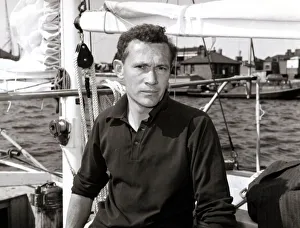 Robin Knox Johnston in his Suhaili boat at Falmouth before his departure for the 1968-69 Robin Knox Johnston in his Suhaili boat at Falmouth before his departure for the 1968-69