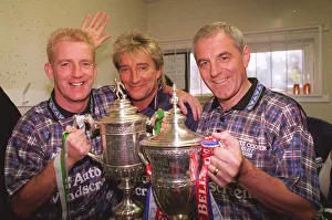 Rod Stewart Celtic manager Tommy Burns Rangers football manager Walter Smith Scottish cup Rod Stewart Celtic manager Tommy Burns Rangers football manager Walter Smith Scottish cup