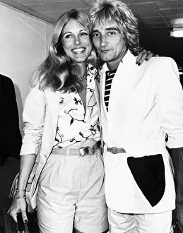 Rod Stewart Singer with girlfriend Alina at London Airport Rod Stewart Singer with girlfriend Alina at London Airport