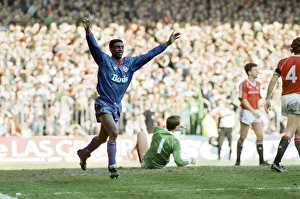 Roger Palmer celebrates. FA Cup. Manchester United 3 v Oldham Athletic 3 Roger Palmer celebrates. FA Cup. Manchester United 3 v Oldham Athletic 3