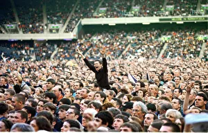 Rolling Stones fans during concert at Murrayfield Stadium Edinburgh. June 1999 Rolling Stones fans during concert at Murrayfield Stadium Edinburgh. June 1999