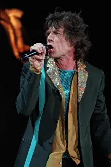 Rolling Stones: Mick Jagger on stage in Chicago in October 1997 Rolling Stones: Mick Jagger on stage in Chicago in October 1997