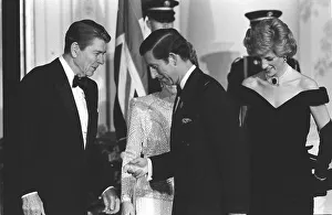 RONALD & NANCY REAGAN WITH PRINCE AND PRINCESS OF WALES DURING A VISIT TO AMERICA RONALD & NANCY REAGAN WITH PRINCE AND PRINCESS OF WALES DURING A VISIT TO AMERICA