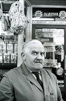 Ronnie Barker as the stuttering, miserly, lustful shopkeeper Arkwright from the BBC TV Ronnie Barker as the stuttering, miserly, lustful shopkeeper Arkwright from the BBC TV