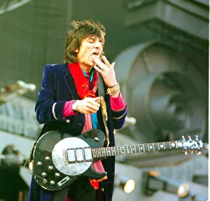 Ronnie Wood with the Rolling Stones in concert June 1999 at Murrayfield Stadium Ronnie Wood with the Rolling Stones in concert June 1999 at Murrayfield Stadium